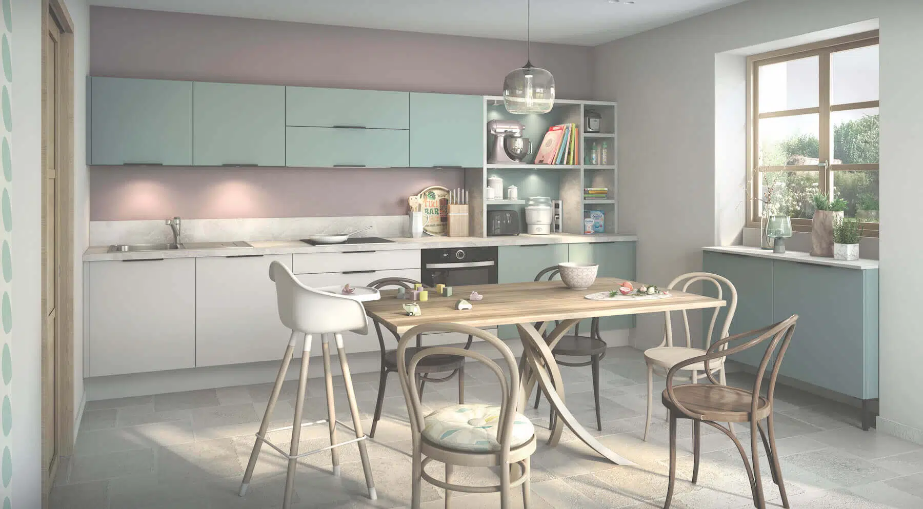 cuisine bois couleur pastel az habitat